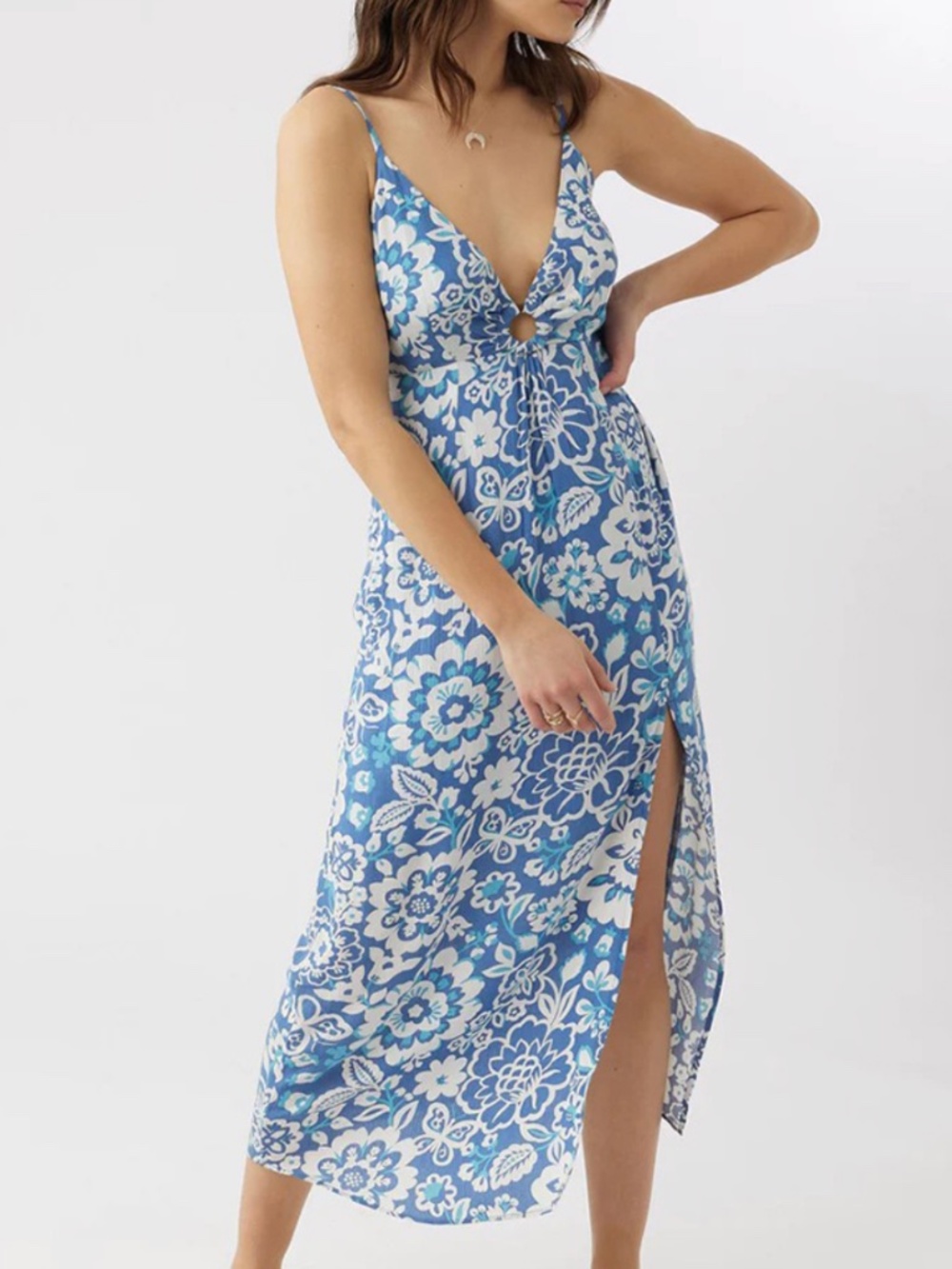 O’Neill Maya Midi Dress Size XL in Classic Blue - Picture 3 of 9